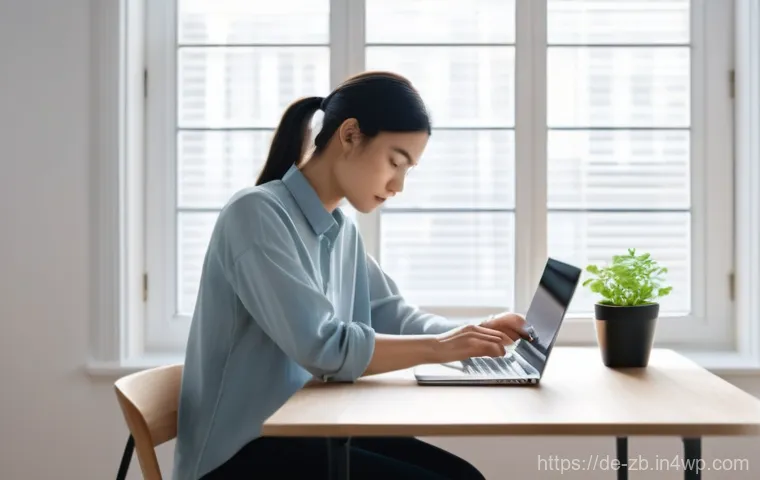 소셜미디어 플랫폼별 건강한 사용 팁 - **Prompt:** "A gender-neutral adult, aged late 20s to early 30s, sitting comfortably at a modern, mi...