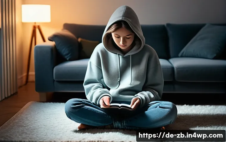 소셜미디어 중독 증상 및 대처 방법 - **Prompt:** "A young adult, gender-neutral, wearing a cozy oversized hoodie and comfortable jeans, s...